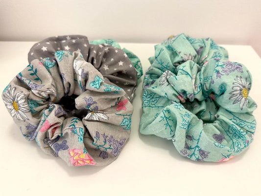 Starry Grey - Handmade Scrunchie