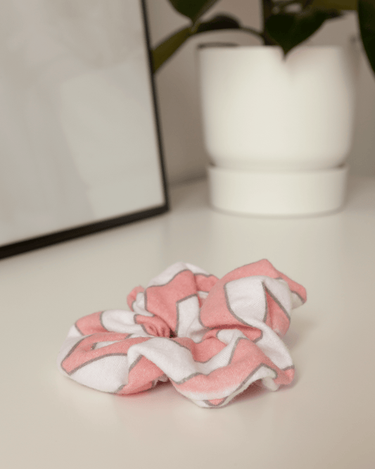 Handmade Pink Flannel Scrunchie