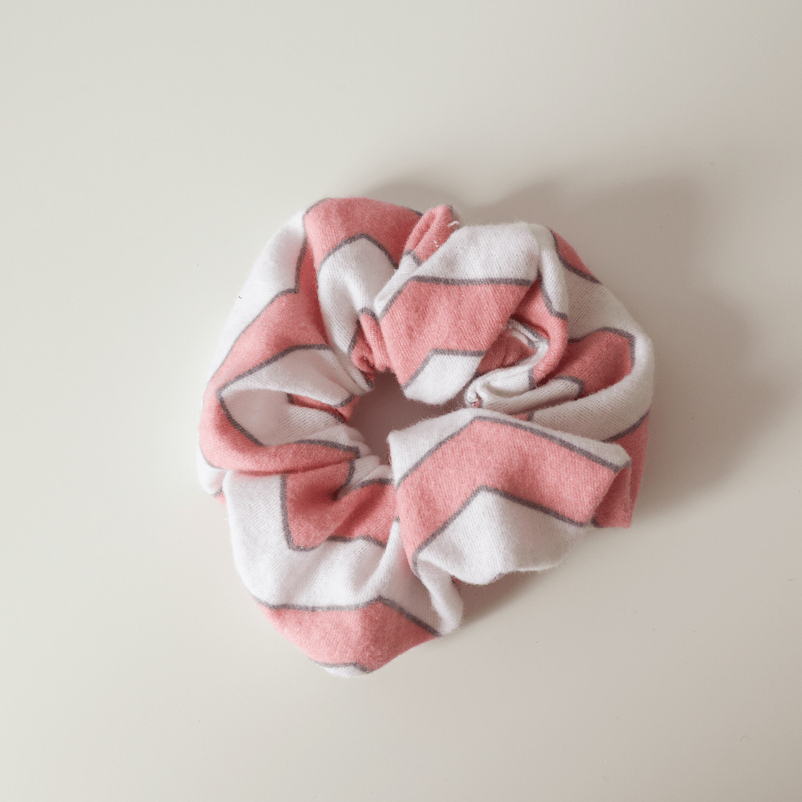 Handmade Pink Flannel Scrunchie