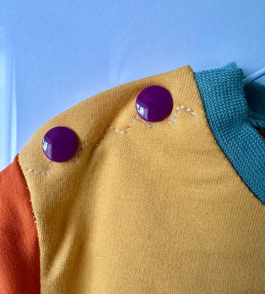 Handmade Baby Sweatshirt (6–9 Months) – Yellow & Orange