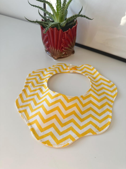 Yellow Chevrons Soft Baby Collar / Bib (6-12 months)