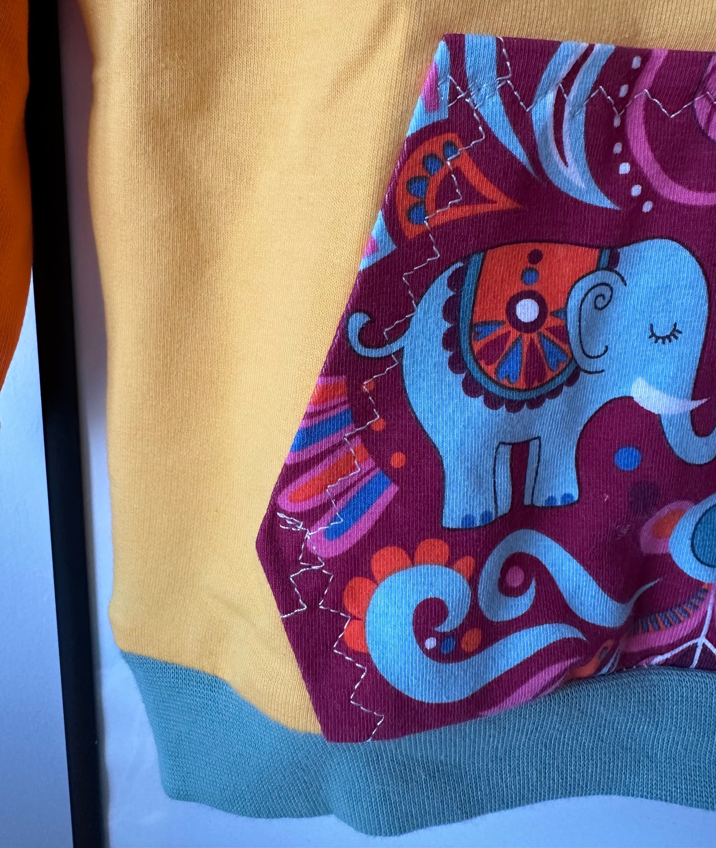 Handmade Baby Sweatshirt (6–9 Months) – Yellow & Orange
