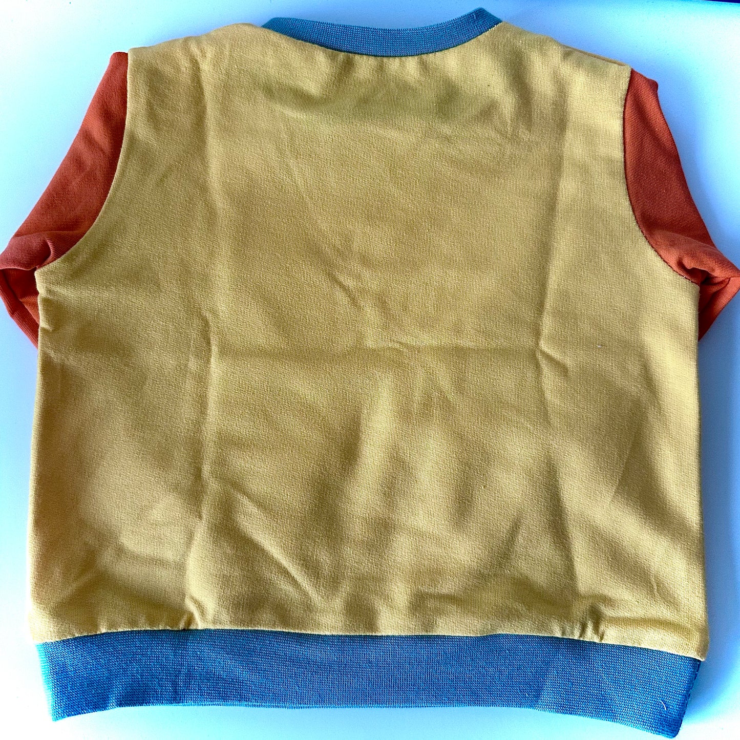 Handmade Baby Sweatshirt (6–9 Months) – Yellow & Orange