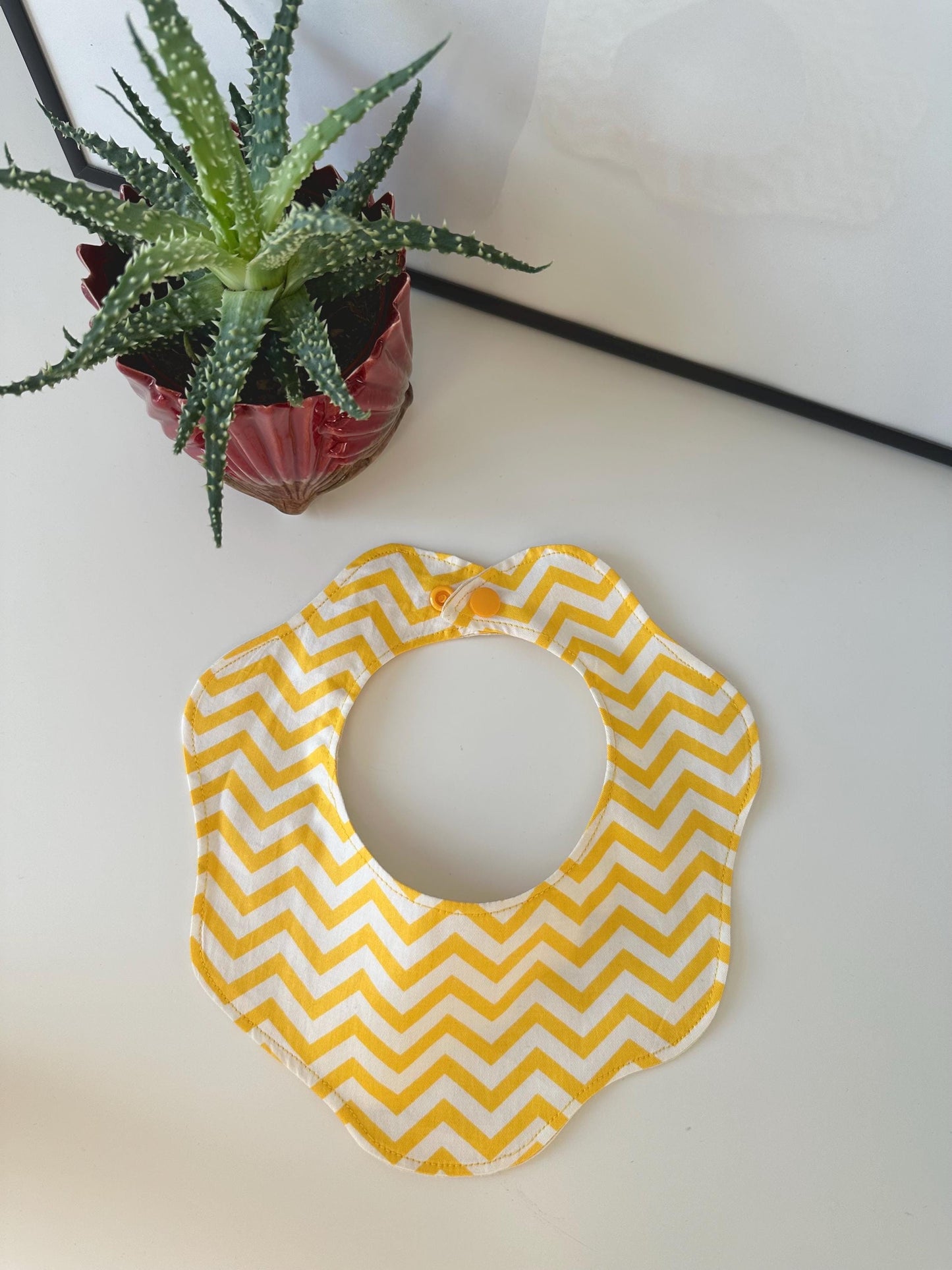Yellow Chevrons Soft Baby Collar / Bib (6-12 months)